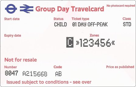 Group Day Travelcard - Kind