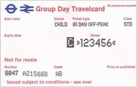GROUP Day Travelcard - Child (15-)