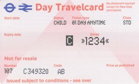 1 Day Travelcard Londen 1-4 Child