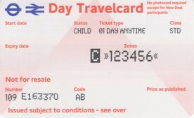 1 Day Travelcard Londen 1-6 Child